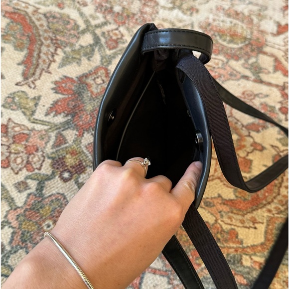 Vintage Nine West canvas & leather shoulder bag with long straps #Y2K #timeless - Picture 6 of 10